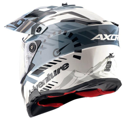 Axor X-Cross Dual Visor Speedometer Helmet - White Grey