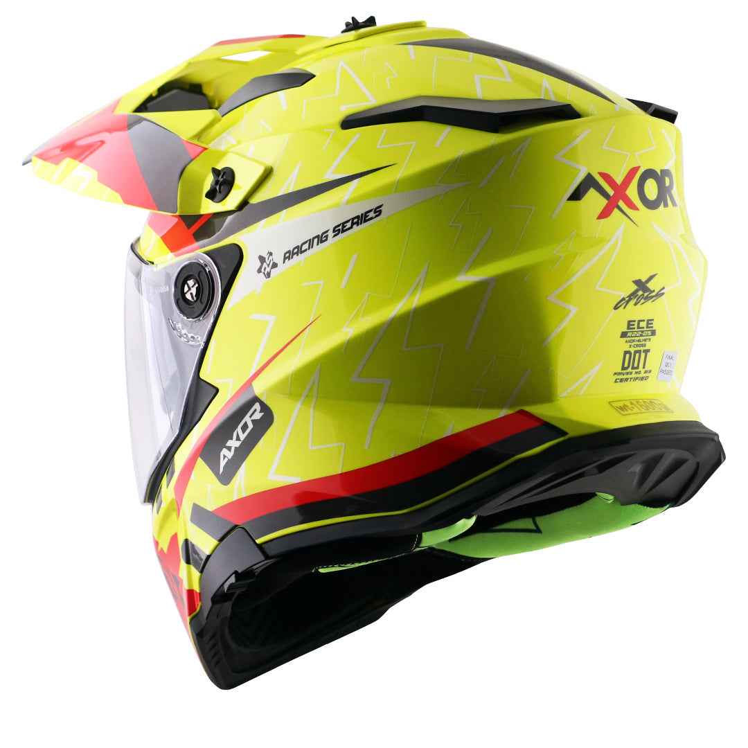Axor-X-Cross Flash Dual Visor (Neon Yellow Red)