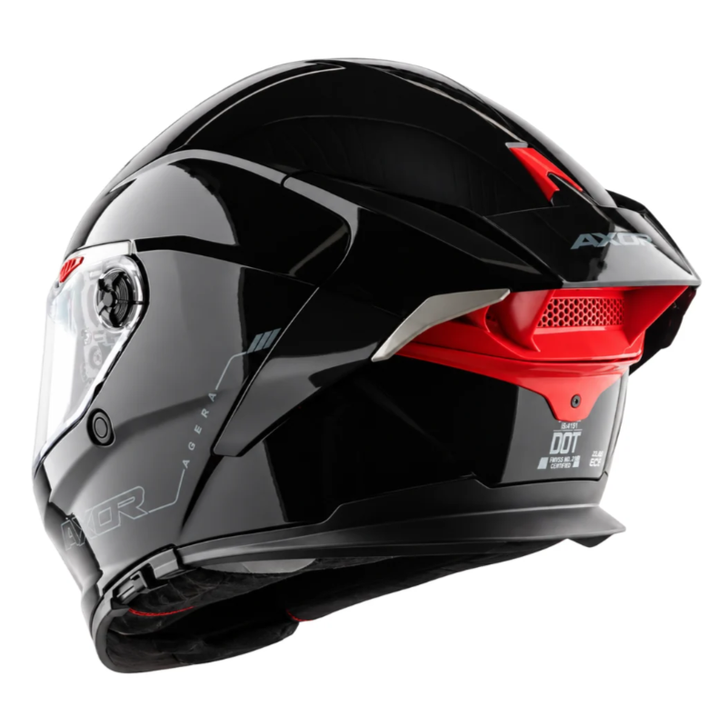 Axor Agera Full Face Black Helmet With Spoiler