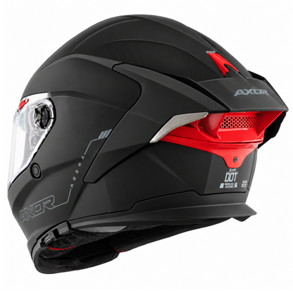 Axor Agera Full Face Dull Black Helmet With Spoiler