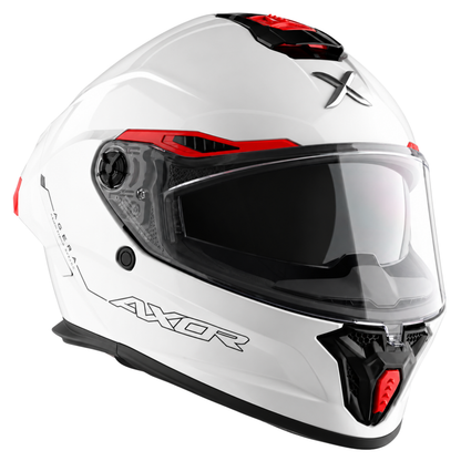 Axor Agera Full Face White Helmet With Spoiler
