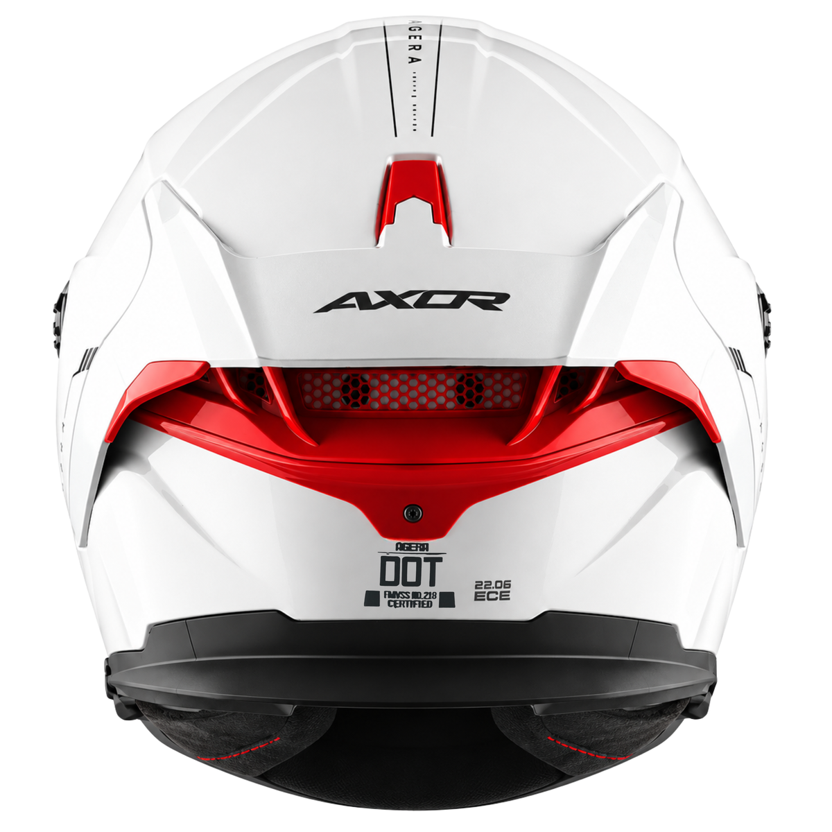 Axor Agera Full Face White Helmet With Spoiler