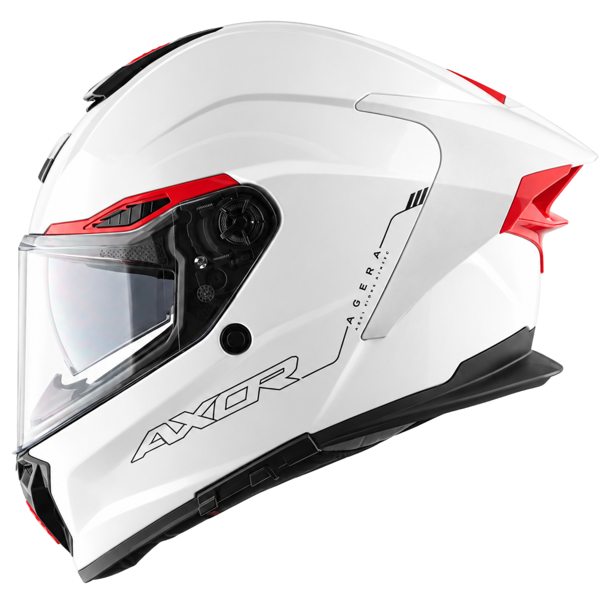 Axor Agera Full Face White Helmet With Spoiler