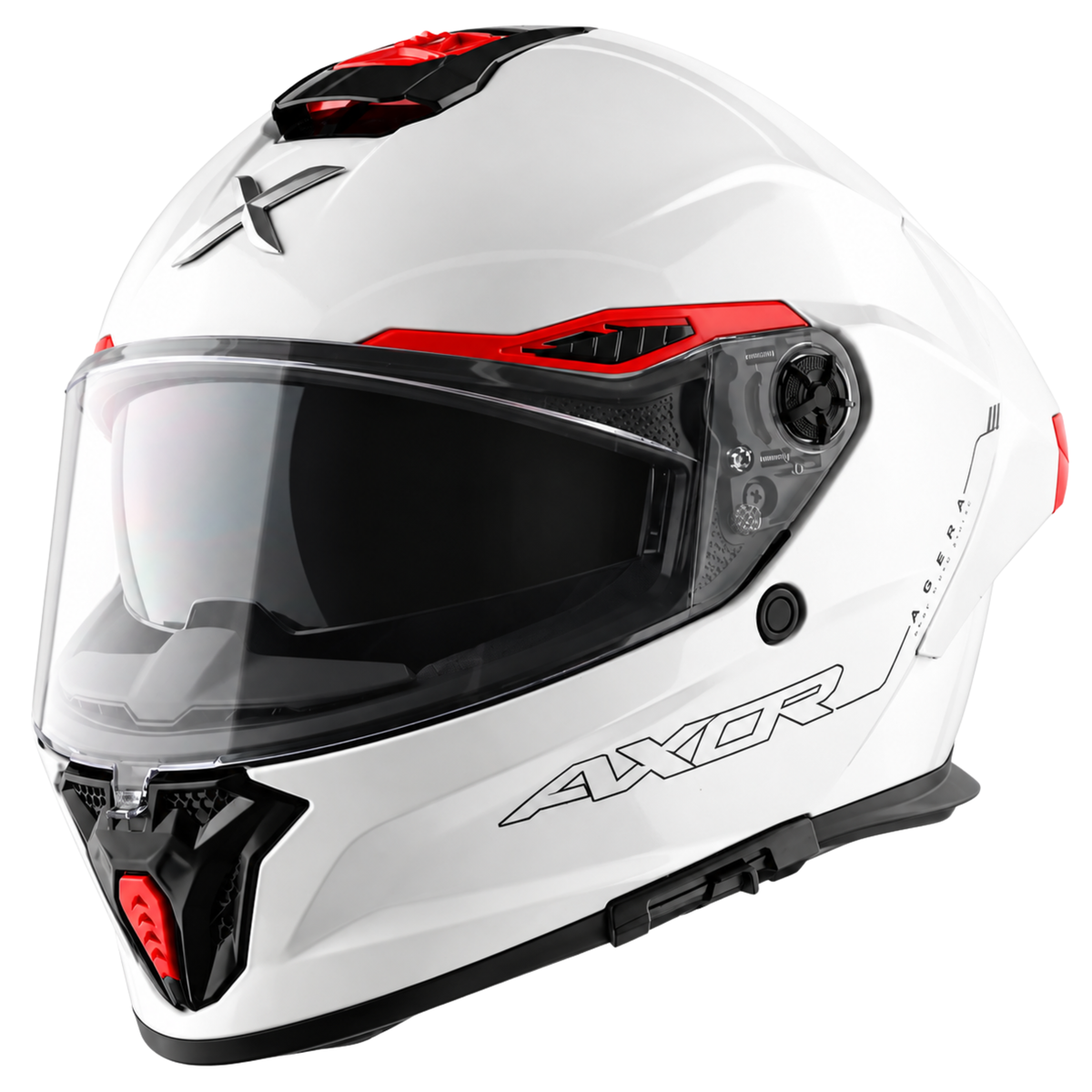 Axor Agera Full Face White Helmet With Spoiler