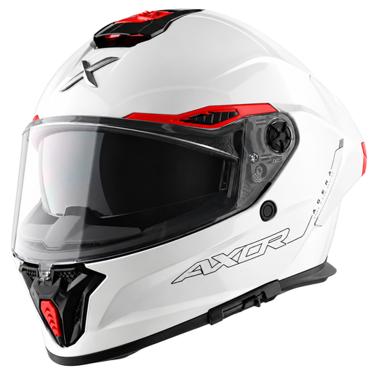 Axor Agera Full Face White Helmet With Spoiler