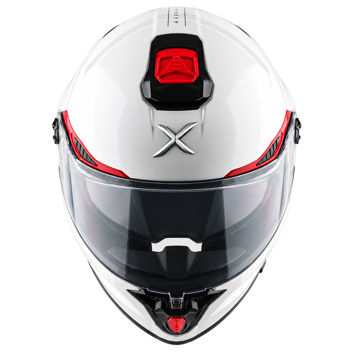 Axor Agera Full Face White Helmet With Spoiler