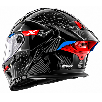 Axor Agera Raiz Full Face Black Grey Helmet With Spoiler