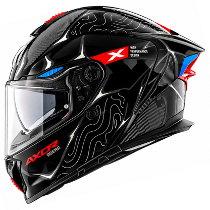 Axor Agera Raiz Full Face Black Grey Helmet With Spoiler