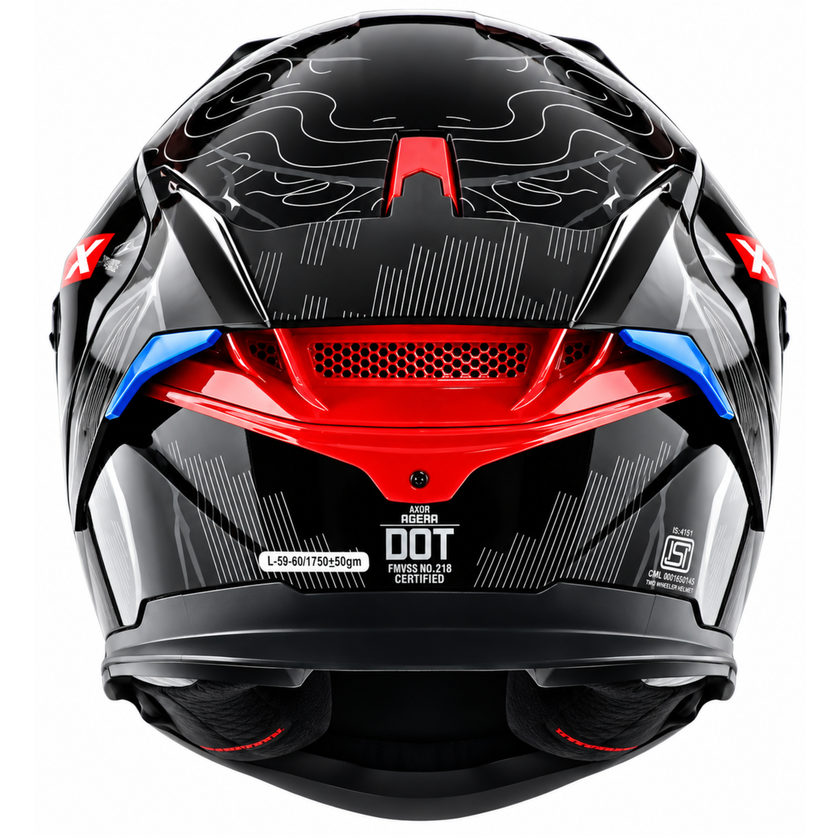 Axor Agera Raiz Full Face Black Grey Helmet With Spoiler