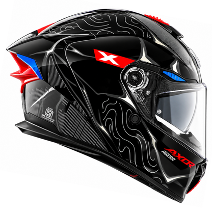 Axor Agera Raiz Full Face Black Grey Helmet With Spoiler