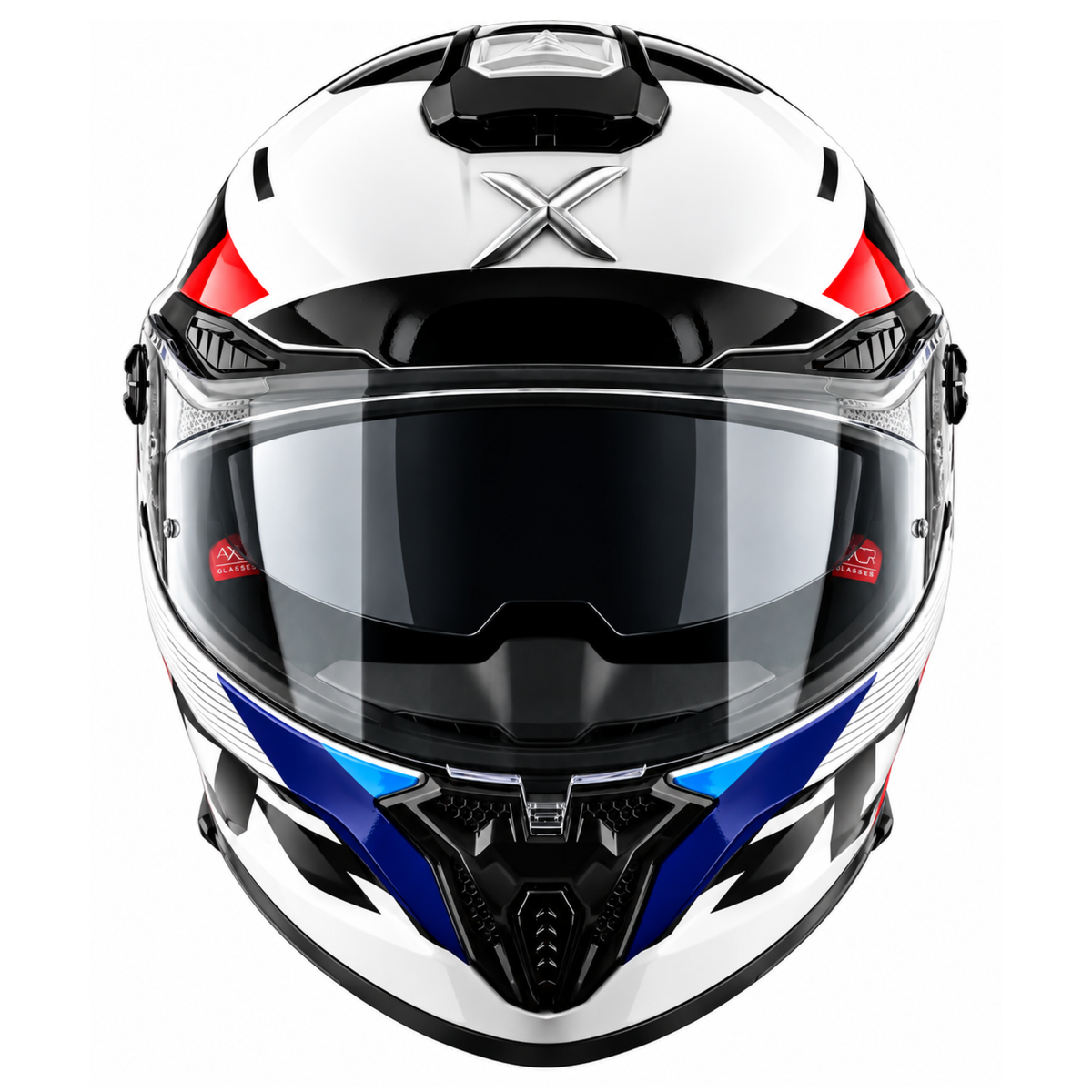 Axor Agera Rush Full Face White Red Helmet With Spoiler
