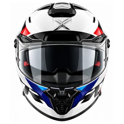 Axor Agera Rush Full Face White Red Helmet With Spoiler