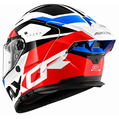 Axor Agera Rush Full Face White Red Helmet With Spoiler