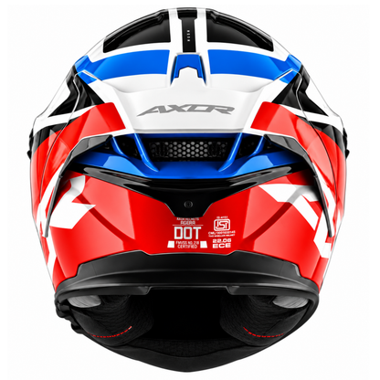 Axor Agera Rush Full Face White Red Helmet With Spoiler