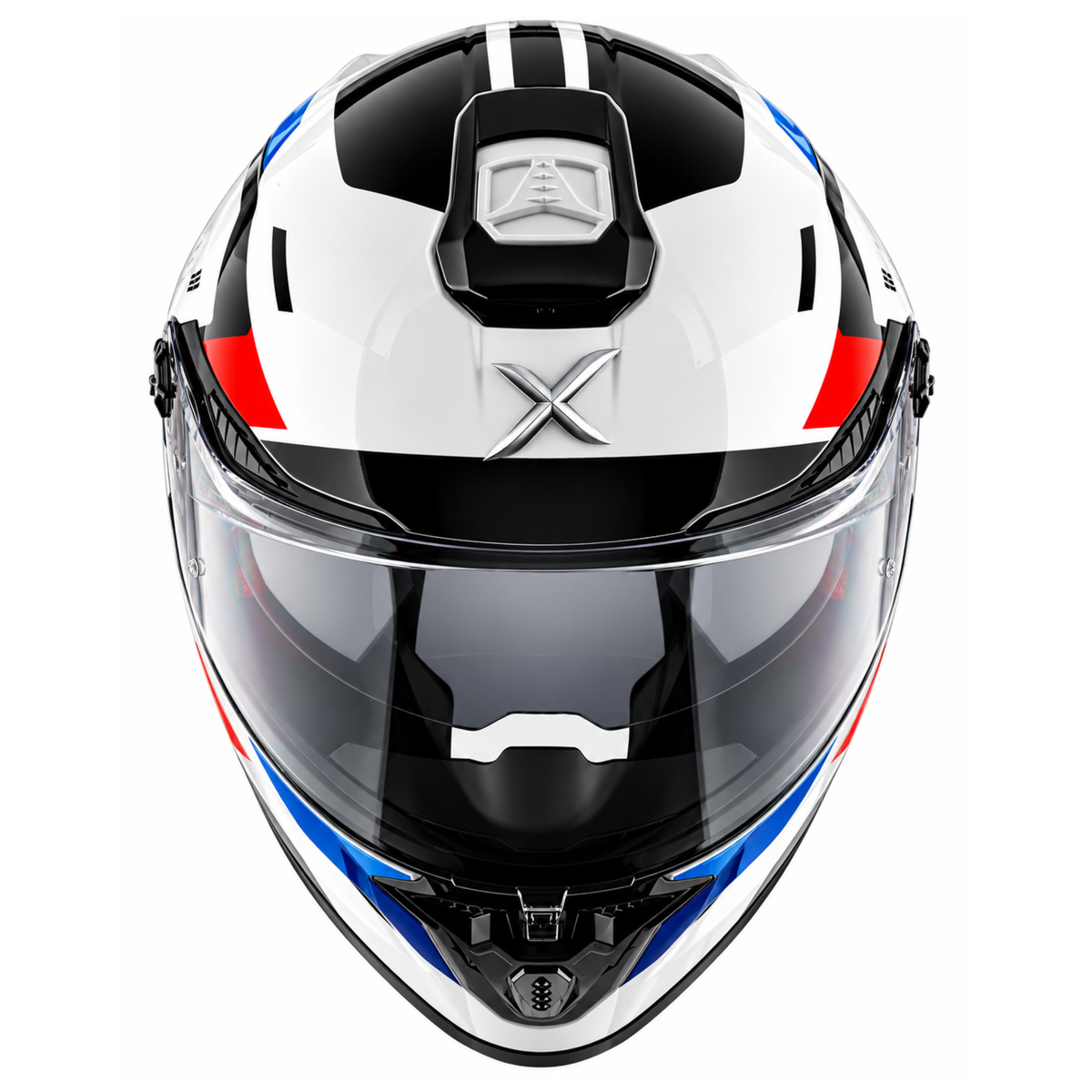 Axor Agera Rush Full Face White Red Helmet With Spoiler