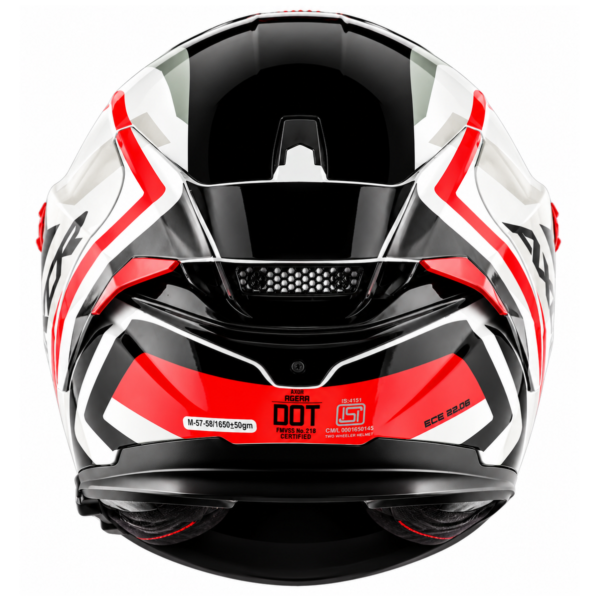 Axor Agera Starry Full Face White Red Helmet With Spoiler