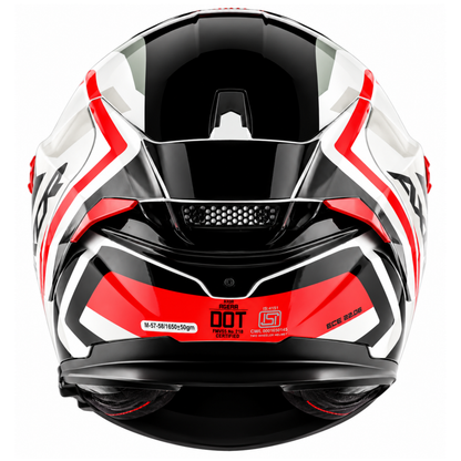 Axor Agera Starry Full Face White Red Helmet With Spoiler