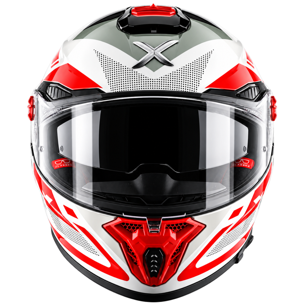 Axor Agera Starry Full Face White Red Helmet With Spoiler