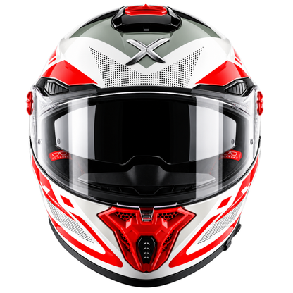 Axor Agera Starry Full Face White Red Helmet With Spoiler