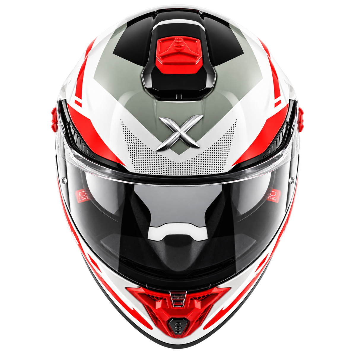 Axor Agera Starry Full Face White Red Helmet With Spoiler