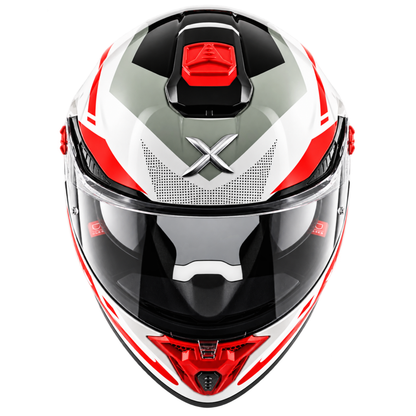Axor Agera Starry Full Face White Red Helmet With Spoiler