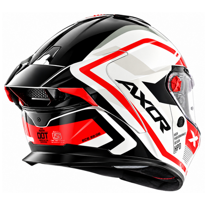 Axor Agera Starry Full Face White Red Helmet With Spoiler