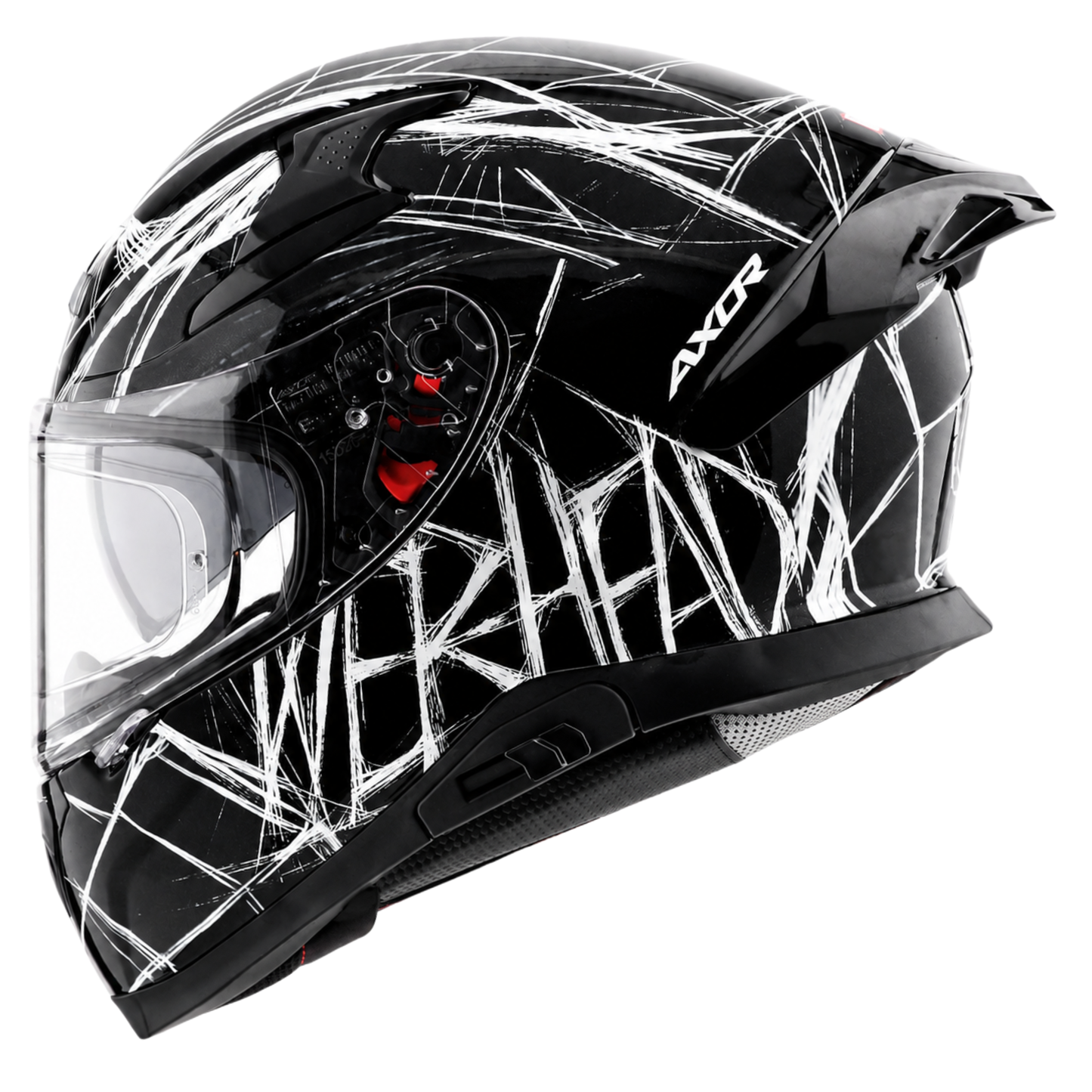 Axor Apex Marvel Spider Man Edition Full-Face Helmet With Spoiler (Black/White)