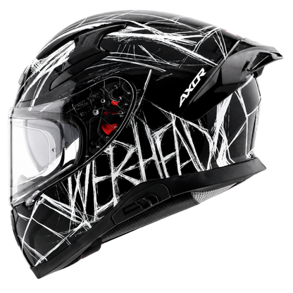 Axor Apex Marvel Spider Man Edition Full-Face Helmet With Spoiler (Black/White)
