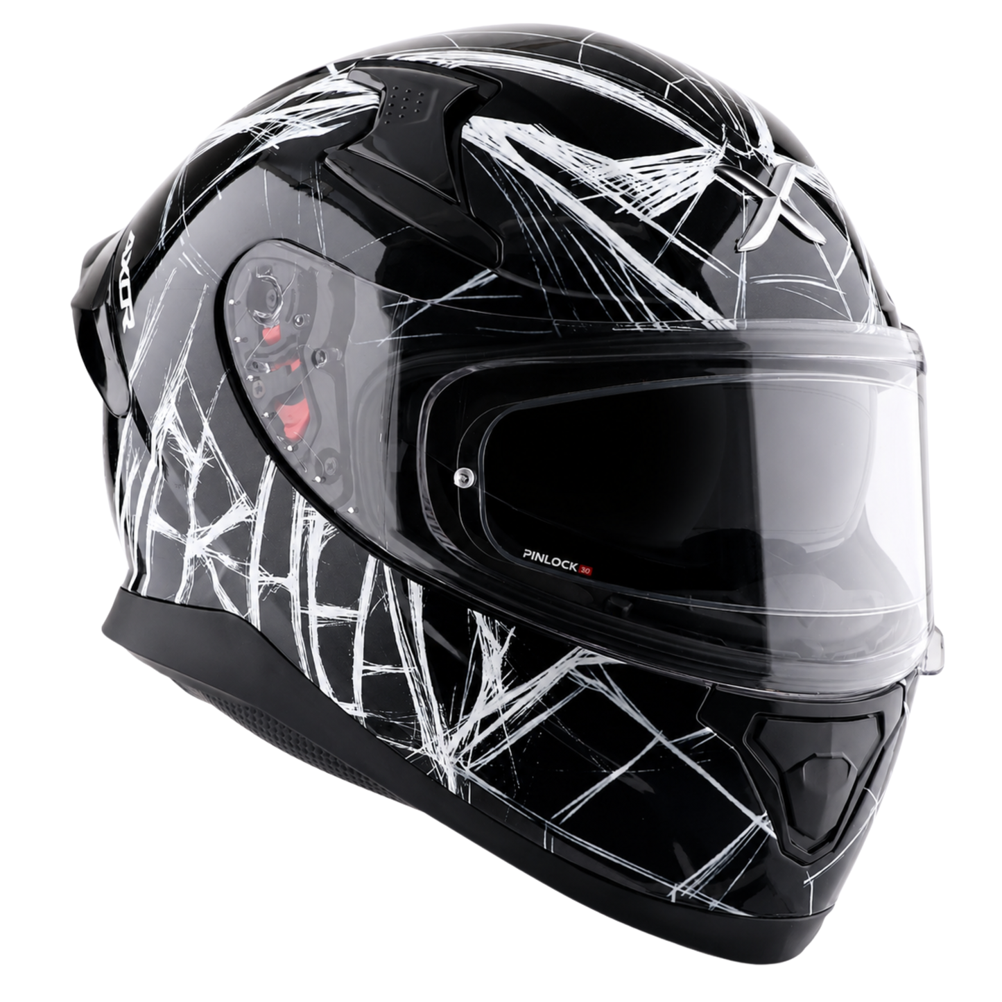Axor Apex Marvel Spider Man Edition Full-Face Helmet With Spoiler (Black/White)