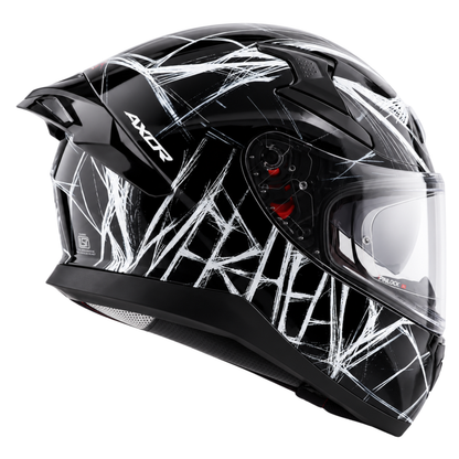 Axor Apex Marvel Spider Man Edition Full-Face Helmet With Spoiler (Black/White)