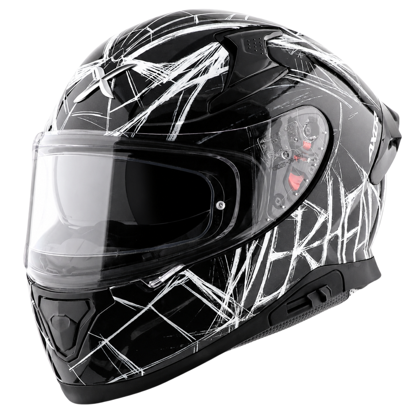 Axor Apex Marvel Spider Man Edition Full-Face Helmet With Spoiler (Black/White)