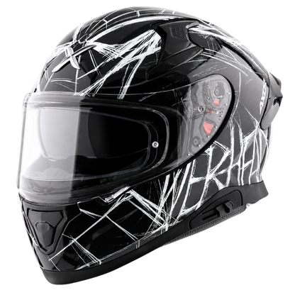 Axor Apex Marvel Spider Man Edition Full-Face Helmet With Spoiler (Black/White)