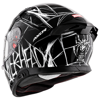 Axor Apex Marvel Spider Man Edition Full-Face Helmet With Spoiler (Black/White)