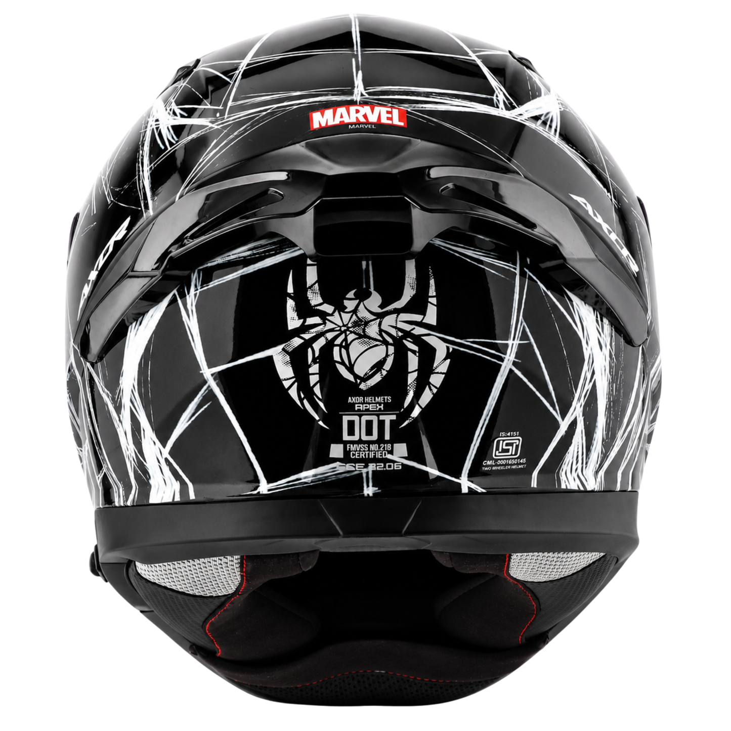 Axor Apex Marvel Spider Man Edition Full-Face Helmet With Spoiler (Black/White)