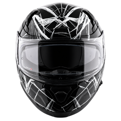 Axor Apex Marvel Spider Man Edition Full-Face Helmet With Spoiler (Black/White)