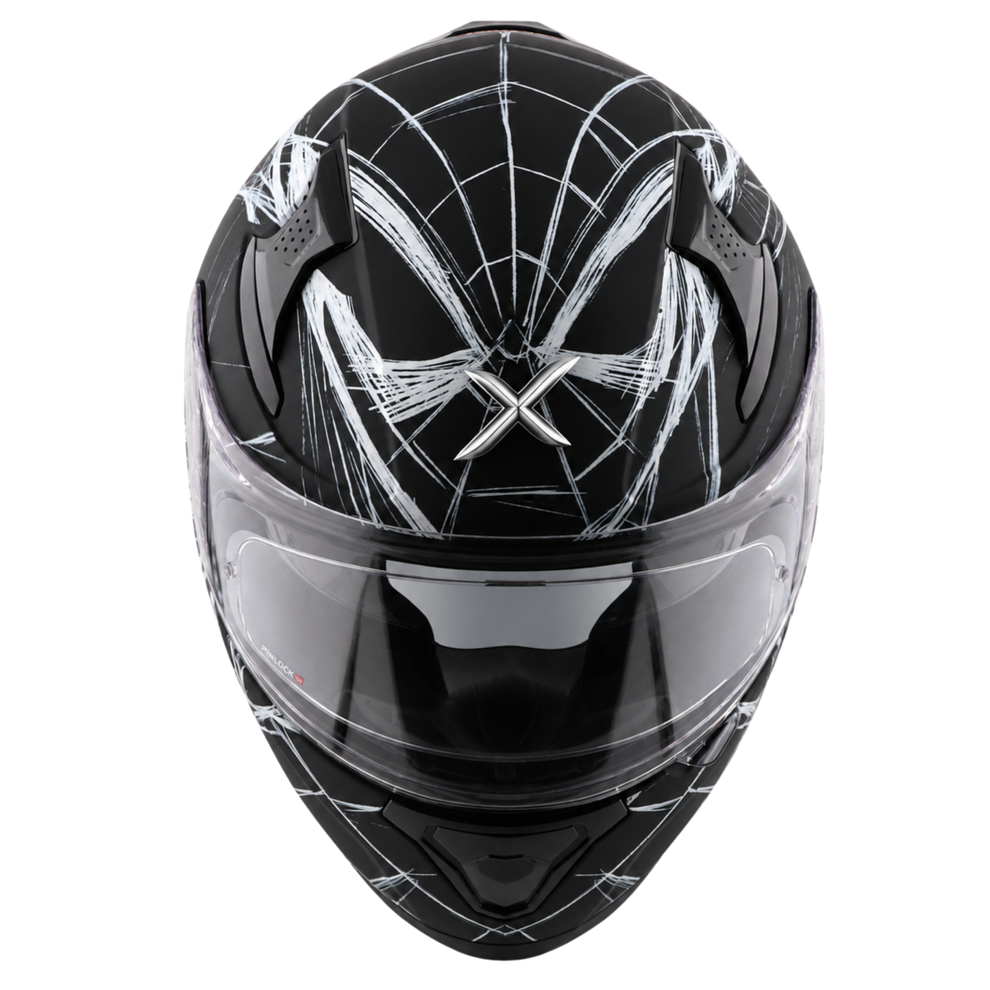 Axor Apex Marvel Spider Man Edition Full-Face Helmet With Spoiler (Dull Black/White)
