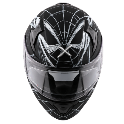 Axor Apex Marvel Spider Man Edition Full-Face Helmet With Spoiler (Dull Black/White)