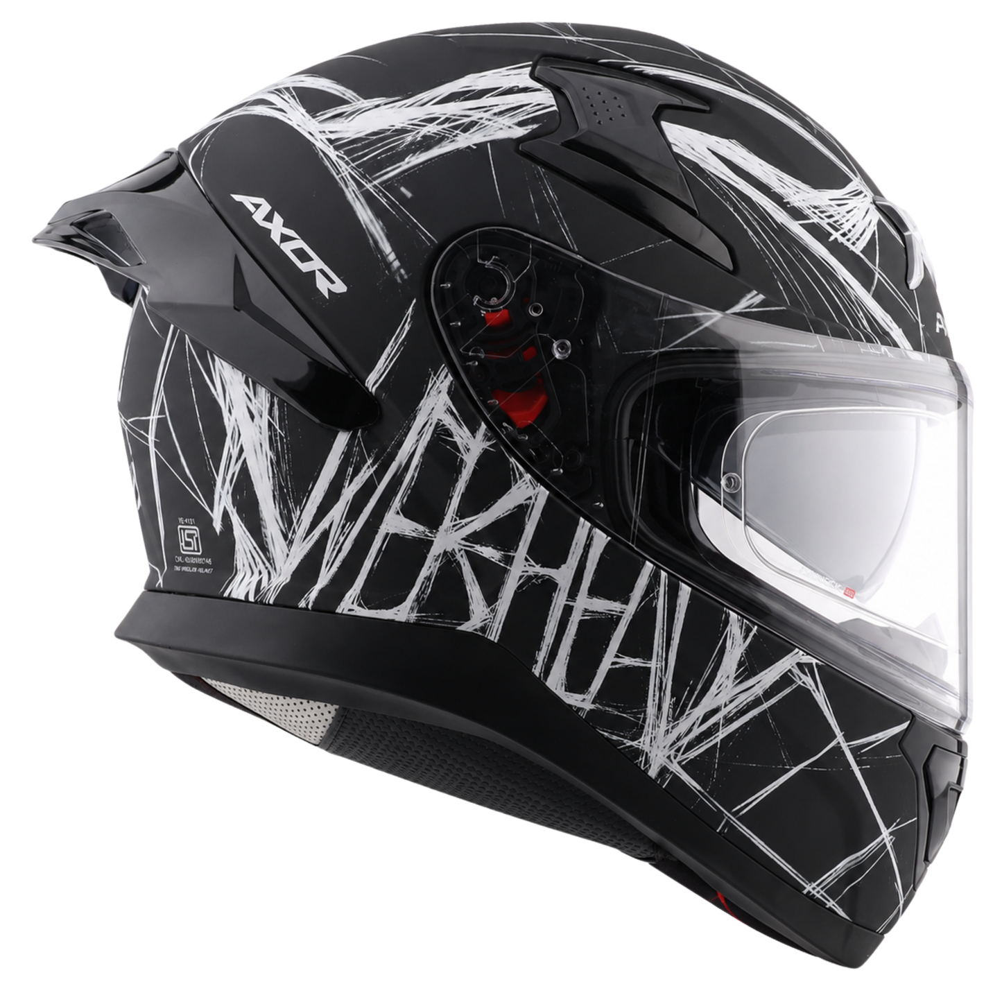 Axor Apex Marvel Spider Man Edition Full-Face Helmet With Spoiler (Dull Black/White)