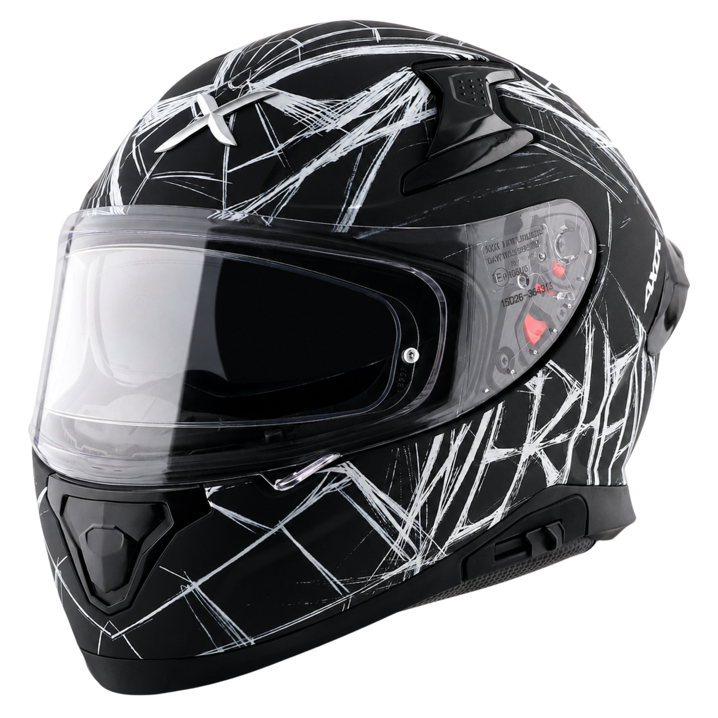 Axor Apex Marvel Spider Man Edition Full-Face Helmet With Spoiler (Dull Black/White)