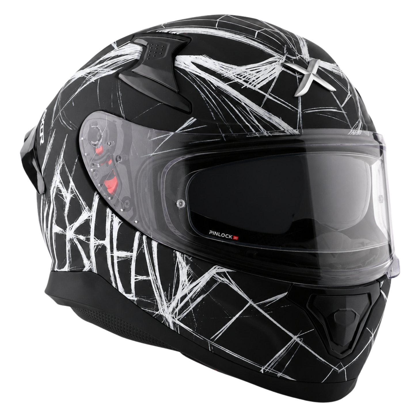 Axor Apex Marvel Spider Man Edition Full-Face Helmet With Spoiler (Dull Black/White)
