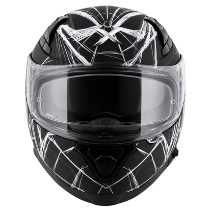 Axor Apex Marvel Spider Man Edition Full-Face Helmet With Spoiler (Dull Black/White)