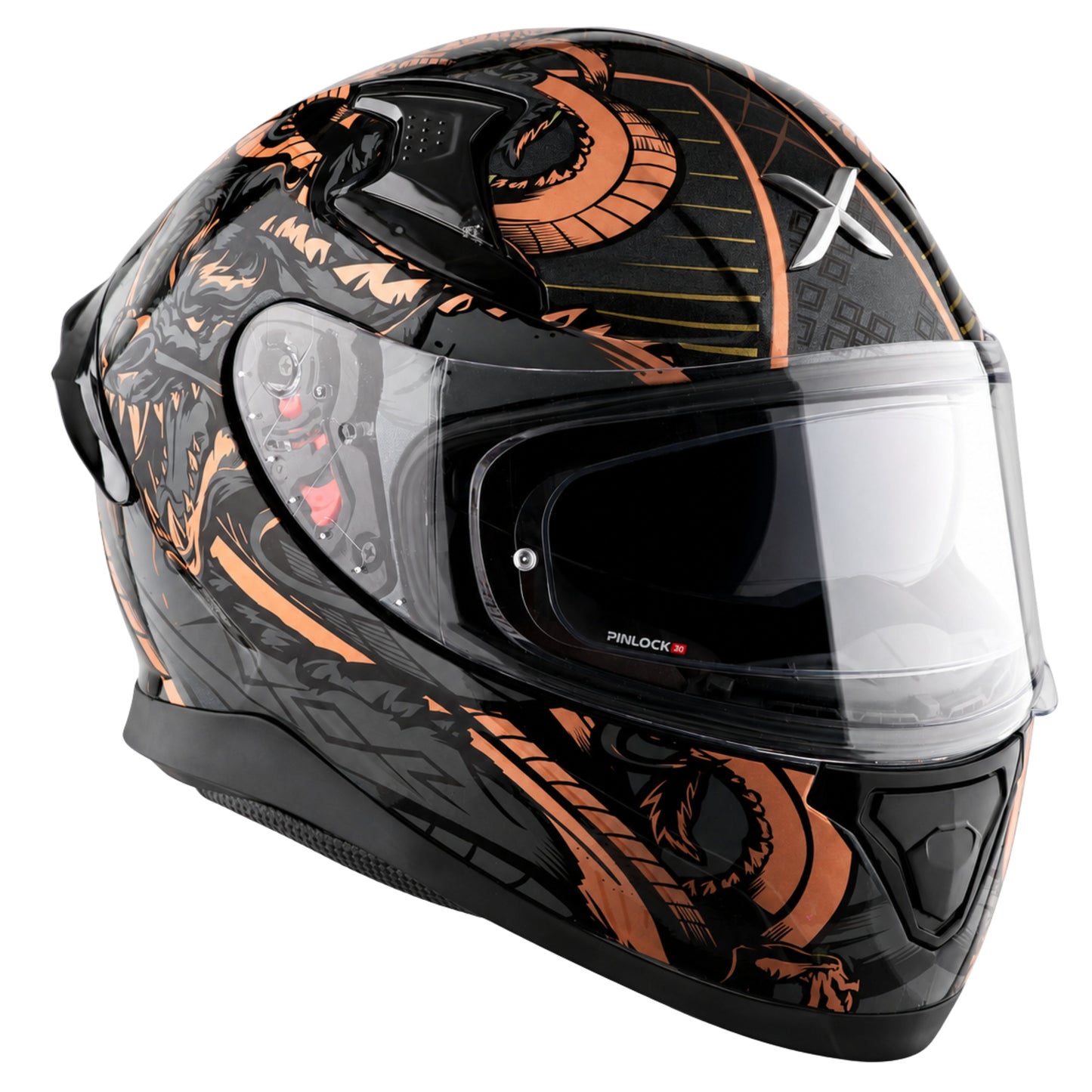 Axor Apex Scratch Full-Face Helmet With Spoiler (Black/Copper)