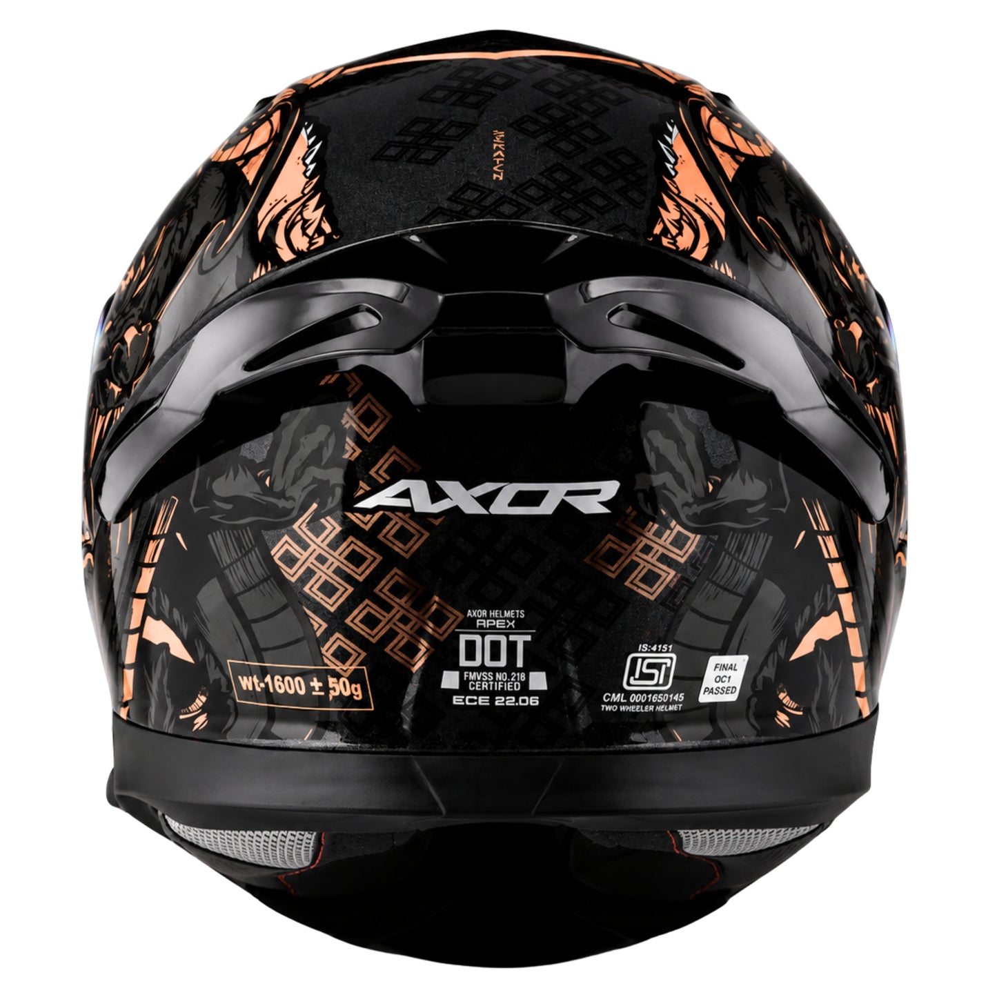 Axor Apex Scratch Full-Face Helmet With Spoiler (Black/Copper)