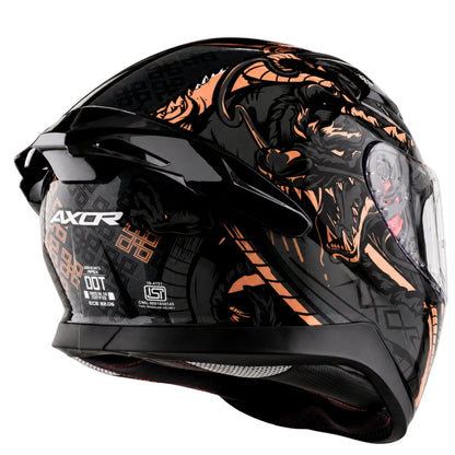 Axor Apex Scratch Full-Face Helmet With Spoiler (Black/Copper)
