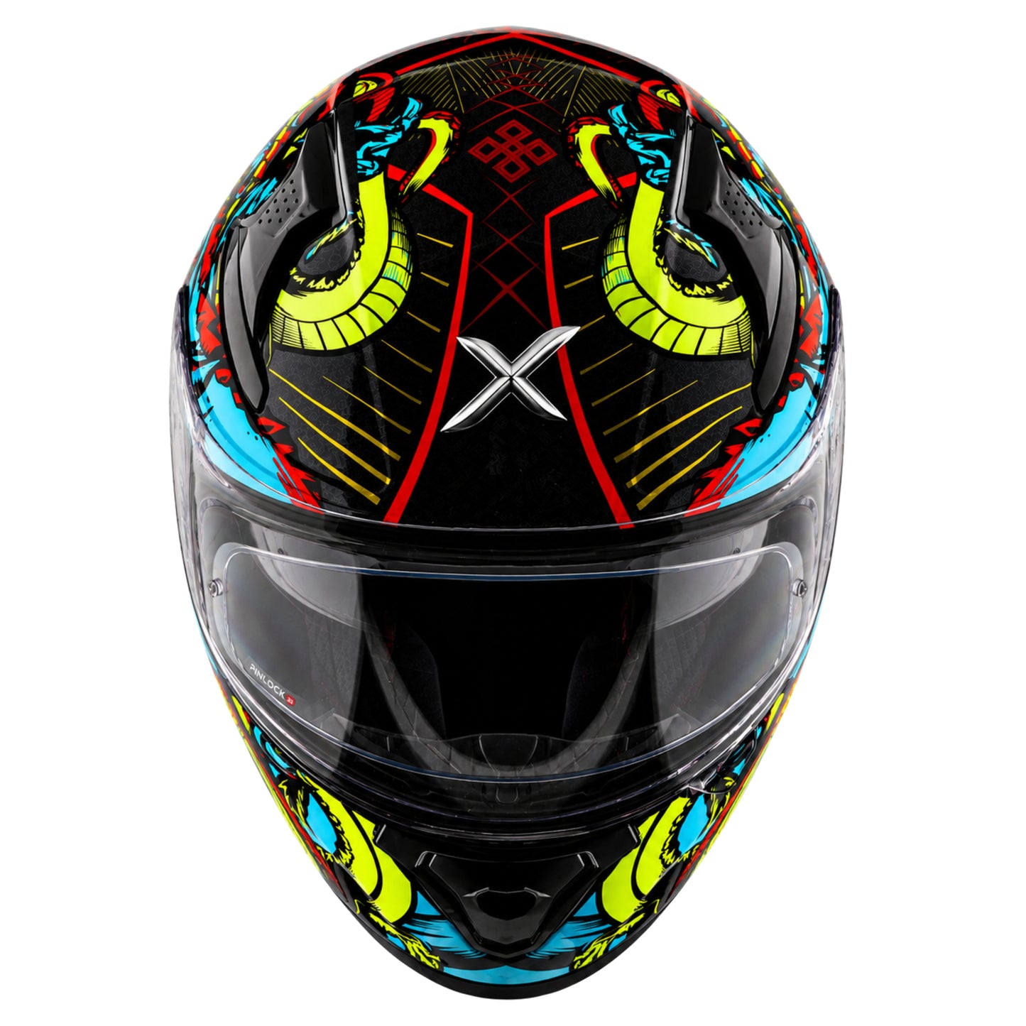 Axor Apex Scratch Full-Face Helmet With Spoiler (Black/Neon-Blue)