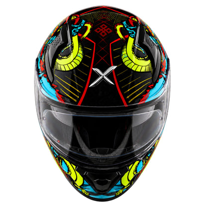 Axor Apex Scratch Full-Face Helmet With Spoiler (Black/Neon-Blue)