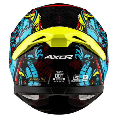 Axor Apex Scratch Full-Face Helmet With Spoiler (Black/Neon-Blue)