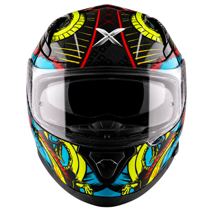 Axor Apex Scratch Full-Face Helmet With Spoiler (Black/Neon-Blue)