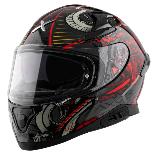 Axor Apex Scratch Full-Face Helmet With Spoiler (Black/Red)