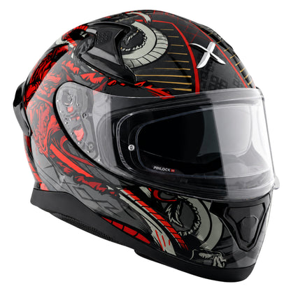 Axor Apex Scratch Full-Face Helmet With Spoiler (Black/Red)